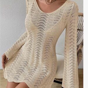 Elegant Cream Knit Dress